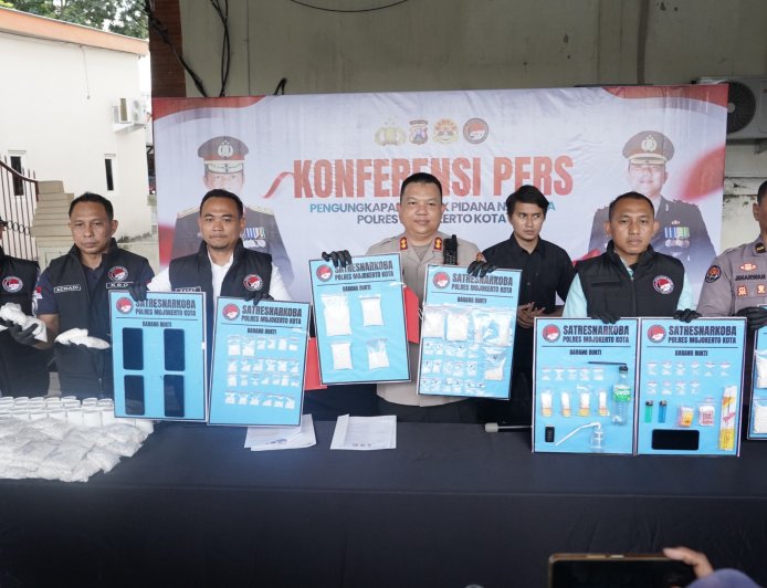 Polres Mojokerto Kota Tindak Peredaran Narkoba Ilegal