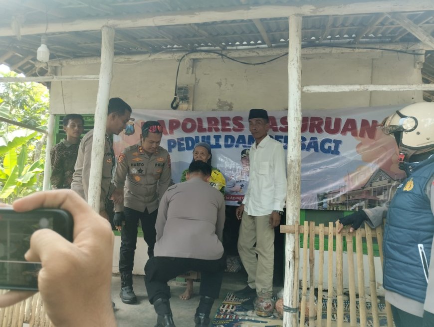 Kapolres Pasuruan Blusukan Berikan Bantuan Sosial untuk Masyarakat